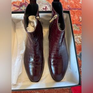 Trycia Flat Boot Mock croc.  Made in Italy. Italy size 38.5&38